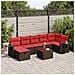 Set Divani da Giardino 8 pz con Cuscini Marrone in Polyrattan - Foto miniatura 2
