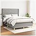 Giroletto a Molle con Materasso Grigio Chiaro 140x190cm Tessuto - Foto miniatura 2