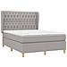 Giroletto a Molle con Materasso Grigio Chiaro 140x190cm Tessuto - Foto miniatura 3