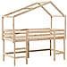 Letto Soppalco con Scala e Tetto 80x200 cm Legno Massello Pino - Foto miniatura 3