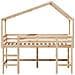 Letto Soppalco con Scala e Tetto 80x200 cm Legno Massello Pino - Foto miniatura 4