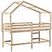 Letto Soppalco con Scala e Tetto 80x200 cm Legno Massello Pino - Foto miniatura 8