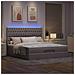 Struttura Letto Pouf con Materasso Tortora 160x200cm in Tessuto - Foto miniatura 3
