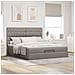 Struttura Letto Pouf con Materasso Tortora 160x200cm in Tessuto - Foto miniatura 4