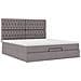 Struttura Letto Pouf con Materasso Tortora 160x200cm in Tessuto - Foto miniatura 7