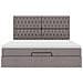 Struttura Letto Pouf con Materasso Tortora 160x200cm in Tessuto - Foto miniatura 8