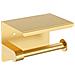 Porta Carta Igienica Da Parete Bagno Mensola Acciaio Inossidabile Spazzolato Oro Appendiabiti - Foto miniatura 1
