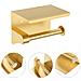 Porta Carta Igienica Da Parete Bagno Mensola Acciaio Inossidabile Spazzolato Oro Appendiabiti - Foto miniatura 3