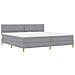 Letto a molle con materasso Grigio chiaro 200 x 200 cm Tessuto - Foto miniatura 1