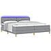 Letto a molle con materasso Grigio chiaro 200 x 200 cm Tessuto - Foto miniatura 3