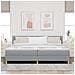 Letto a molle con materasso Grigio chiaro 200 x 200 cm Tessuto - Foto miniatura 5