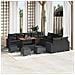 Set Divano da Giardino con cuscino 14 pcs Nero 110 x 55 x 71 cm - Foto miniatura 2