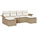 Set Divano da Giardino con cuscino 6 pcs Beige Poly Rattan - Foto miniatura 1