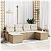 Set Divano da Giardino con cuscino 6 pcs Beige Poly Rattan - Foto miniatura 2