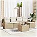 Set Divano da Giardino 6 pcs Beige e bianco Poly Rattan - Foto miniatura 2