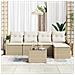 Set Divano da Giardino 6 pcs Beige e bianco Poly Rattan - Foto miniatura 3