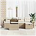 Set Divano da Giardino con cuscino 6 pcs Beige Poly Rattan - Foto miniatura 3