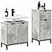 Set di mobili per il bagno con cassetto 2 pcs Grigio cemento - Foto miniatura 3