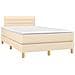 Letto a Molle con Materasso e LED Crema 120x190 cm in Tessuto - Foto miniatura 3