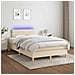 Letto a Molle con Materasso e LED Crema 120x190 cm in Tessuto - Foto miniatura 4