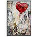 Stampa Con Led Su Tela Heart Bambina Con Palloncino Cuore Con Applicazione 3d - Foto miniatura 1
