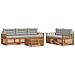 Set di divani da esterno 6 pcs Grigio Naturale e Chiaro - Foto miniatura 1