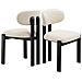 Set Da 2 Sedie Da Pranzo In Ciniglia, Gambe In Legno Massello Nero, Seduta Confortevole, Stile Nordico, Colore Beige - Foto miniatura 1