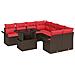 Set Divano da Giardino 9 pcs Marrone Rattan in Polipropilene - Foto miniatura 1