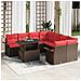 Set Divano da Giardino 9 pcs Marrone Rattan in Polipropilene - Foto miniatura 2