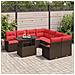 Set Divano da Giardino 9 pcs Marrone Rattan in Polipropilene - Foto miniatura 3