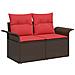 Set Divano da Giardino 9 pcs Marrone Rattan in Polipropilene - Foto miniatura 4