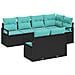 Set di divani 7 pcs Nero polyrattan - Foto miniatura 1