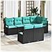 Set di divani 7 pcs Nero polyrattan - Foto miniatura 2