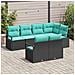 Set di divani 7 pcs Nero polyrattan - Foto miniatura 3