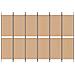 Divisore per Stanza a 6 Pannelli Beige 300 x 200 cm Tessuto - Foto miniatura 4