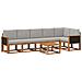 Set di divani da esterno 7 pcs Naturale e Grigio Chiaro - Foto miniatura 1