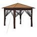 Gazebo con 4 Pareti 2,6 x 2,6 m Beige e Marrone - Foto miniatura 1