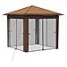 Gazebo con 4 Pareti 2,6 x 2,6 m Beige e Marrone - Foto miniatura 3