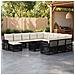 Set Divano da Giardino 13 pz Nero e Bianco Crema polyrattan - Foto miniatura 2