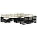 Set Divano da Giardino 13 pz Nero e Bianco Crema polyrattan - Foto miniatura 1