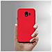 Cover Samsung Galaxy J4 Protezione Silicone + Retro Rigido - Rossa - Foto miniatura 4