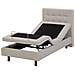 Letto Di Tessuto Imbottito Beige Regolabile Elettricamente 80 X 200 Cm Duke - Foto miniatura 1