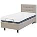 Letto Di Tessuto Imbottito Beige Regolabile Elettricamente 80 X 200 Cm Duke - Foto miniatura 6