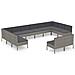 Set Divani Da Giardino 12 Pz Con Cuscini In Polyrattan Grigio - Foto miniatura 2