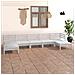 Set Divani Da Giardino 7 Pz Bianco In Legno Massello Di Pino - Foto miniatura 1