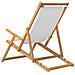 Sdraio Pieghevole da Spiaggia in Legno Massello di Teak Crema - Foto miniatura 3