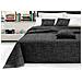 Telo Arredo Copridivano Multiuso Copritutto Misto Cotone Modello Multirighe 180x260 Carbone - Foto miniatura 3