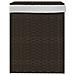 Cesto Biancheria Coperchio Marrone Scuro 46x33x60 Cm Polyrattan - Foto miniatura 3