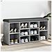 Panca Porta Scarpe Grigio Cemento 102x32x50cm Legno Multistrato - Foto miniatura 1
