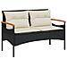 Panchina Da Giardino Con Cuscini 116x62,5x74 Cm Nera Polyrattan - Foto miniatura 1